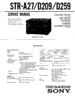 Sony STR-A27 - Service Manual 